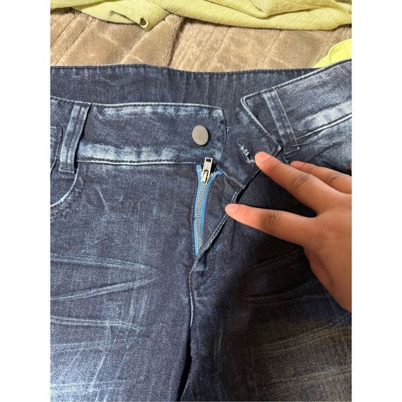 Women's Mid-rise dark blue distress denim skinny ankle jeans S - Picture 7 of 7